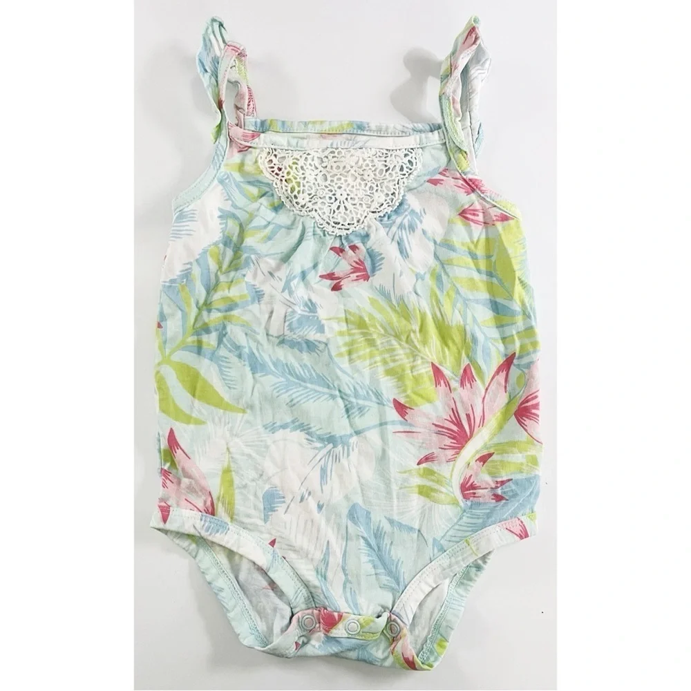 Carters • Floral Baby Onesie with Lace Detail